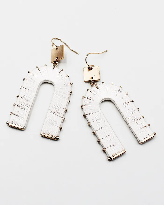 Thread Wrapped Arch Drop Earrings 052422 Earrings Thread Wrapped Arch Drop Earrings 052422 Earrings