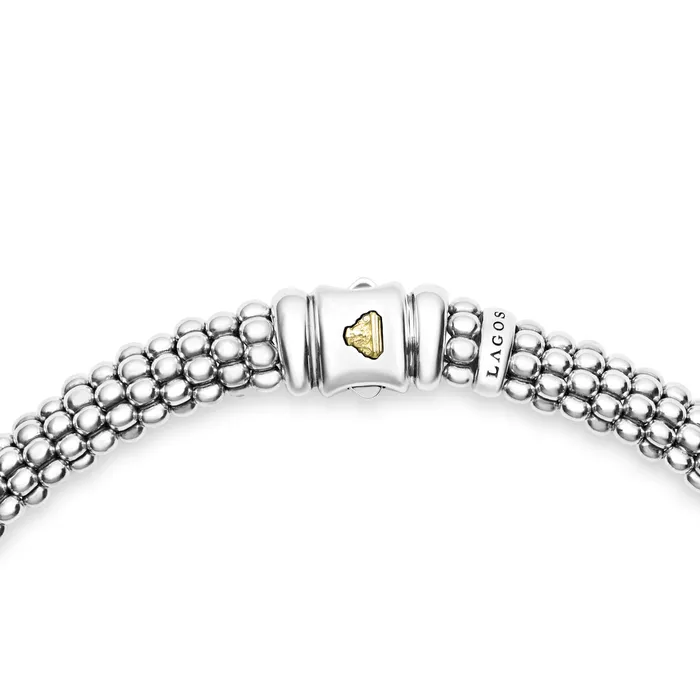 White Caviar White Single Station Diamond Caviar Necklace LAGOS Necklaces